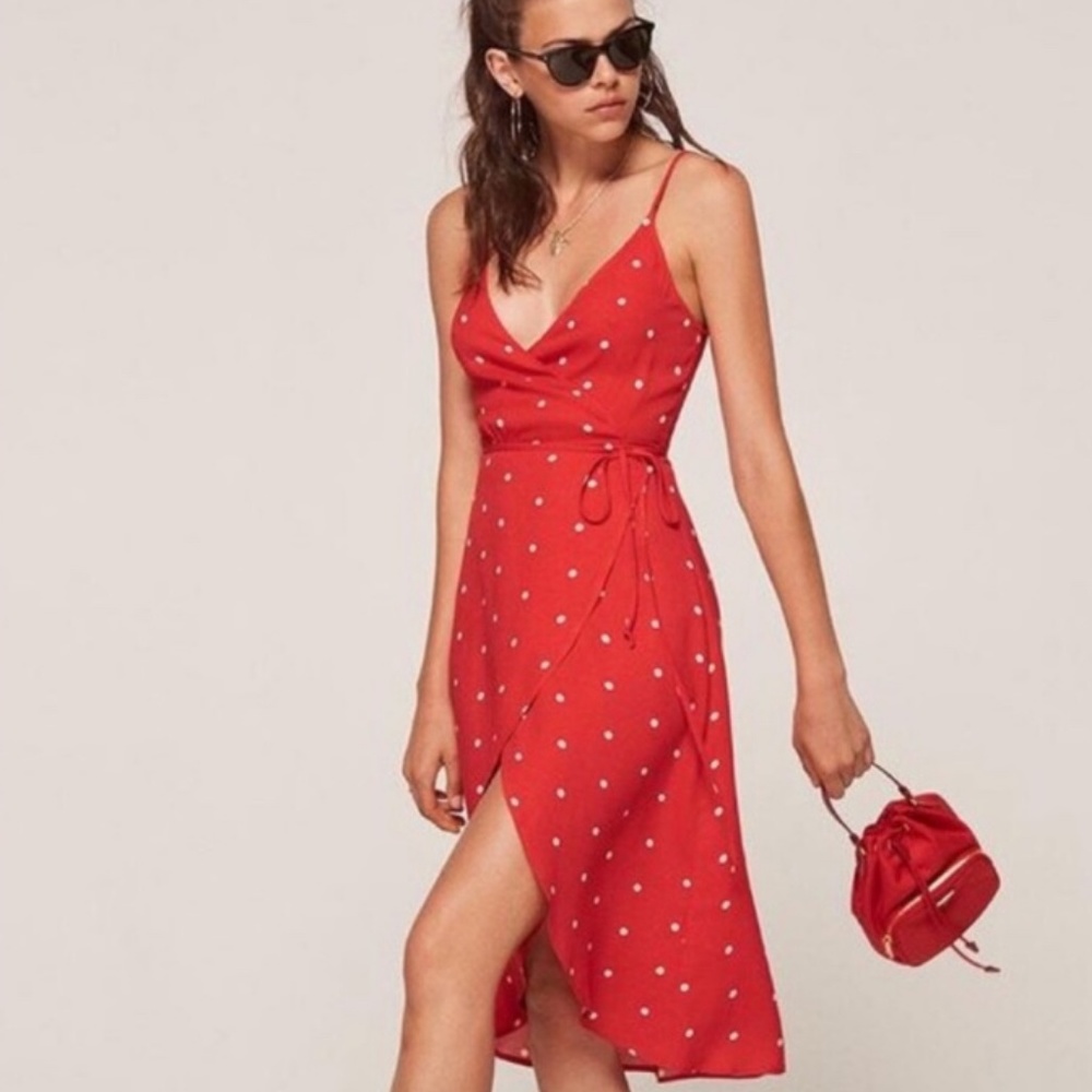 REFORMATION Anouk Wrap Tie Dress